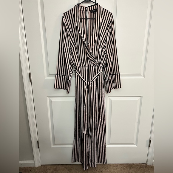 NWT Eloquii Pink and Black Satin Jumpsuit - Picture 3 of 9